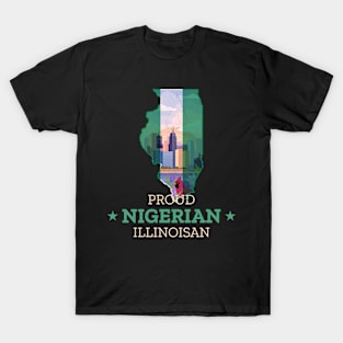 Nigeria Proud Nigerian Illinoisan - Illinois State Pride T-Shirt